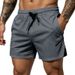 Men's Quick Drying Mesh Fitness Shorts Gym Sports Casual Three Quarter Length Breathable Shorts_viptrois.com