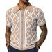Men's Clothing Jacquard Knitted Short Sleeved Cardigan_viptrois.com