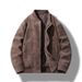 Thickened Padded Lapel Trend Cross Border Trend Brand Hong Kong Style Fashion Men's Leather Jacket Youth Jacket Casual Top Coat_viptrois.com