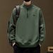 Half-zipper Sweater Men's Autumn Stand-up Collar Long-sleeved Top Trendy Handsome Casual Loose High-end Embroidered Jumper_viptrois.com