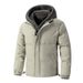 Men's Winter Fleece-Lined Hooded Jacket With Layered Design, Loose Fit, Short Style, Warm And Stylish Casual Outerwear_viptrois.com