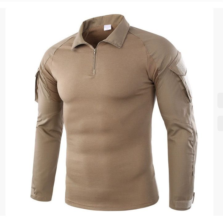 Men's Clothing Men's Black Tactical Frog Suit Top Quick Drying Long Sleeve T-Shirt Slim Fit Military Enthusiast Outdoor Training Uniform_viptrois.com