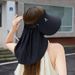 2024 New Sun Hat With Visor, Three-Piece Set, Summer Wide Brim Ice Silk Shawl, Face Mask, Sunshade, UV Protection_viptrois.com