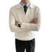 1 Design Sense Turn-down Collar Knitted Men Polo Half Zipper 22 Autumn Winter New Korean Version Loose Heavyweight Sweater_viptrois.com