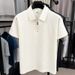 Summer Lightweight Polo Shirt Premium Short Sleeved T-Shirt Half Zip Textured Collar Cool Stylish Breathable Top for Men_viptrois.com
