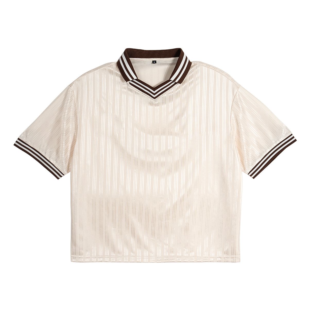 Men's Summer Polo Shirt - Breathable V-Neck Short Sleeve T-Shirt With Color Blocking Design, Lightweight & Comfortable For Casual Wear_viptrois.com
