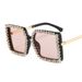 Square Diamond Studded Sunglasses For Women, Personalized Large Frame, Retro Fashion Sunglasses, Party Festival Decoration Glasses, Versatile_viptrois.com