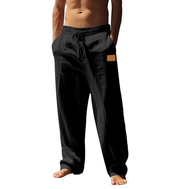 Men's Clothing Men's Lace Up Beach Breathable Cotton And Linen Loose Casual Sports Trousers Men_viptrois.com