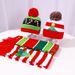 Christmas tree hat scarf with LED glare 2-piece knitted alphabet animal jacquard fan scarf_viptrois.com