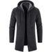 Men's Stylish Fleece-Lined Knit Cardigan - Cozy Winter Hooded Sweater With Sherpa Collar, Loose Fit Long Sleeve Pullover For Casual_viptrois.com