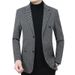 Pure 2025 New Slim Fit Workwear Spring Men's Light Business Casual Woolen Jacket Top Wholesale_viptrois.com