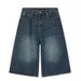 Retro Loose Wide Leg Straight Cropped Jeans Men's Design Hot Selling Denim Pants_viptrois.com