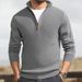 Men's Clothing Men's Zip-Up Turtleneck Sweater - Textured Knit Slim Fit Pullover (4 Colors, M-XXL) Fashion Trends_viptrois.com