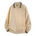 Men's Classic Knit Polo Shirt - Winter-Ready Thickened Cotton Blend - Relaxed College Style Crewneck Sweater For Casual & Smart Wear_viptrois.com
