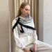 Silk Scarf Women's Spring/Summer Silk Printed Flight Attendant Scarf 90x90cm Large Square Scarf with Hand Gift_viptrois.com