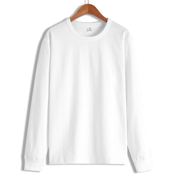 Carbon Brushed 300g Heavyweight Pure Cotton Autumn Winter Base Shirt Inner Layer Ribbed Cuff Long Sleeve T-Shirt Top_viptrois.com