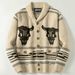 Pure Foreign Trade New Men's Fashion European And American Jacquard Knitted Jacket Long Sleeve Turn-Down Collar_viptrois.com