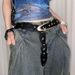 Instagram five pointed star studded waistband, women's pants with punk style circular flying ring design belt_viptrois.com