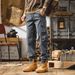 Men's Workwear Pants - Vintage Relaxed Fit Heavyweight Cotton Cargo Pants With Cuffed Ankle For Outdoor & Casual Wear_viptrois.com