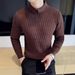 Men's Layered Collar Sweater Shirt Long Sleeve Autumn Winter Business Casual Slim Fit Knit Top Versatile Styling_viptrois.com