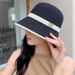 Summer Knitted Hollow Breathable Fisherman Female Letter Versatile Casual Sunshade and Sunscreen Thin Bucket Hat_viptrois.com