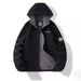 Men's Clothing Thickened Double-Layer Fleece Hooded Jacket - Winter Warm Pullover For Cold Weather (Navy, Khaki, Gray, Black, China Red) - XS To 3XL_viptrois.com