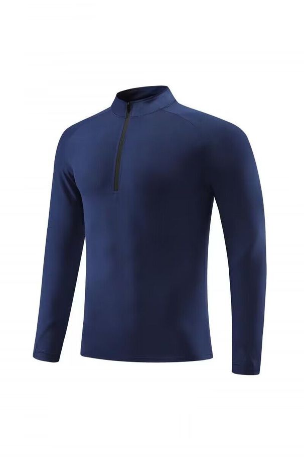 Men's Clothing Long-Sleeved Sports Fitness Running Training Tops Quick-Drying Stand-Up Collar Outdoor Version Zipper T-Shirt _viptrois.com