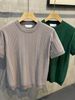 Men's Clothing Knitted Short Sleeved T Shirt Men's Summer Thin Ice Silk Half Sleeved Sweater Men's White Inner Wear Single Bottoming Top_viptrois.com
