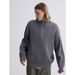 Roaring Beast Solid Color Oversized High-Neck Half-Zip Sweater, Cozy & Relaxed Knit Pullover For Men & Women_viptrois.com