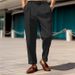 Men's Clothing Formal Mid Waist Button Straight Solid Color Comfortable Outdoor Daily Outing Fashionable Trousers_viptrois.com