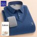 Romon Autumn Winter Men's New Wool Silk Two-Piece Knitted Sweater Fleece Lined Thickened Warm Long Sleeve Striped_viptrois.com