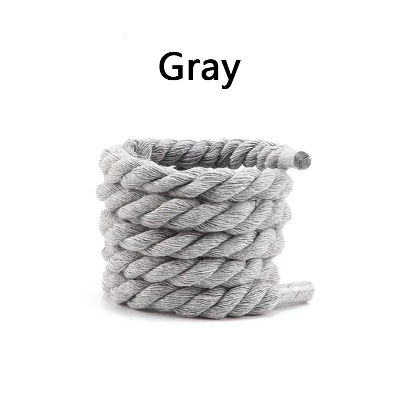 Quality Round Shoelaces Colorful 1CM Thicker Cotton Shoe Laces For Sneakers Fashion Men And Women Shoestring Accessories_viptrois.com