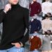 Men's Clothing Winter Youth High Collar Men's Winter Knit Sweater High Neck Thickened Solid Color Striped Pullover Casual Warm Turtleneck Sweater_viptrois.com