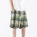 Men's Clothing 2025 Summer New Men's American Tie Dye Plaid Shorts Trendy Brand Fashion Loose Large Size Shorts Men's Pants_viptrois.com