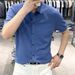 Men's Clothing Summer New Men's Fashion Casual Versatile Comfortable Solid Color Knitted Lapel Polo Shirt_viptrois.com
