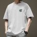 200g Short Sleeved Men's American Minimalist T-shirt Black Summer Pure Cotton Round Neck Trendy Brand_viptrois.com