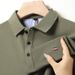 Men's Plus Size Business Casual Short Sleeve Polo Shirt Faux Cotton Embroidered Flag Design Summer Top_viptrois.com