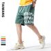 Men's Clothing Men's Summer Work Shorts Men's Youth Casual Letter Print Shorts Men's Japanese Style Trendy Shorts Men_viptrois.com