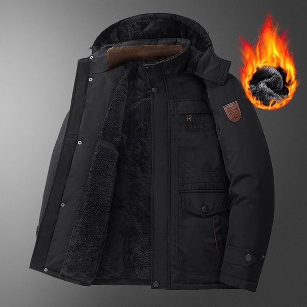 Fleece And Thicker Men's Winter Medium And Long Cotton-padded Clothes, Lamb Wool Cotton-padded Clothes, Extra Thick Cotton-padded Jackets._viptrois.com