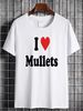 I Love Mullets Shirt , I Heart Mullets T-shirt Mullets Lovers Tee All Sizes Slightly Summer Top For Everyday Wear Unisex Fashion Stylish Casual_viptrois.com