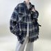 Retro Plaid Long Sleeved Shirt With Fringed Design, Men's Shirt, Loose, Niche, Fashionable, Versatile Lapel Top_viptrois.com