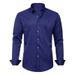 Men's Clothing Four Sided Stretch Slim Long Sleeve Solid Color Simple Shirt Business Casual_viptrois.com