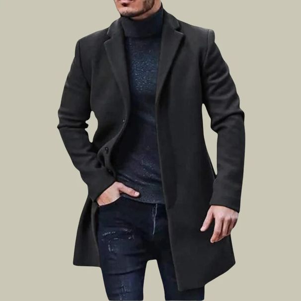 Ouma New Solid Color Warm Wool Men's Cross-Border Woolen Mid-Length Trench Coat Jacket Multi-Color Multi-Size_viptrois.com