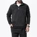 Men’s Slim-Fit Half-Zip Sweatshirt – Velvet-Touch Cotton-Linen Blend (Dark Gray/Tibetan Blue/Coffee/Burgundy/Black, M-XXXL)_viptrois.com