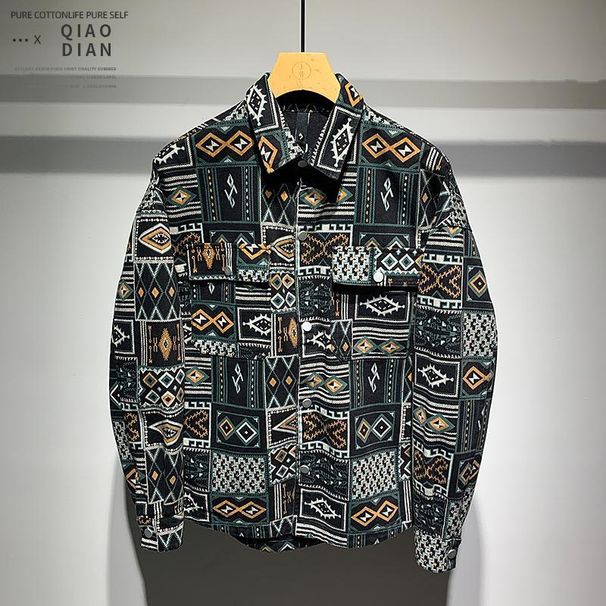 Autum New Tredy Versatile Fashioable Fu Prited Splicig Wide Versio Casual Style Persoalized Collar Jacket For_viptrois.com