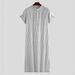 Men's Clothing Men's Loose Striped Short Sleeved Robe Shirt Ethnic Style_viptrois.com
