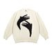 "Oversized Abstract Print Crewneck Sweater – Unisex Loose Knit Pullover For Couples (Autumn/Winter)"_viptrois.com