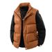Men's Clothing Unisex Shiny Puffer Vest For Winter - Lightweight Warm Quilted Sleeveless Jacket With Stand Collar, Casual Outerwear For Men & Women_viptrois.com