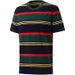 Men's Clothing Short Sleeved Striped Print Youth Casual T Shirt Polyester Round Neck Top_viptrois.com