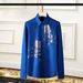 Men's Clothing Men's Trendy Long Sleeved Shirt Double Skull Print Casual Style Premium Embroidered Dress Shirt Long Sleeve Oxford For Formal & Casual_viptrois.com